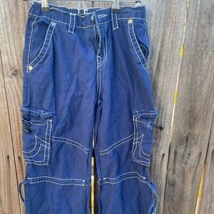 True Religion Women’s Cargo Slim Parachute Pants Size 25